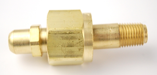 Wrench-tight Nut & Nipple for CGA 540 Oxygen, Brass 