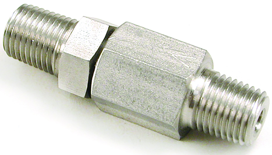 Check Valve, Stainless Steel, 1/4 NPT male in and out #46220