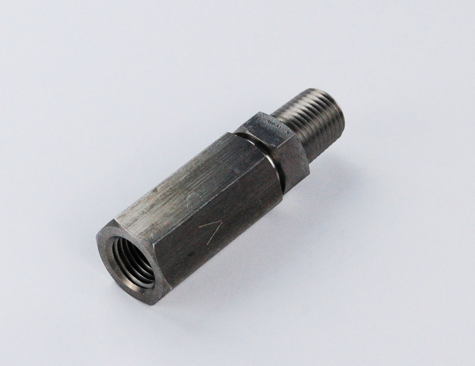 Check Valve, Stainless Steel, 1/4 NPT female in, 1/4 NPT male out 